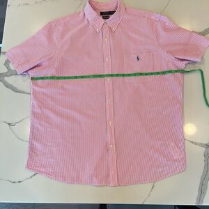 Polo by Ralph Lauren Pink & White Striped Short-Sleeve Button-Down Shirt